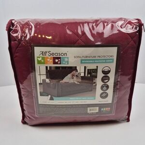 Reversible Sofa Protector Cranberry 110x70.5 All Season Furniture Cover Pets New